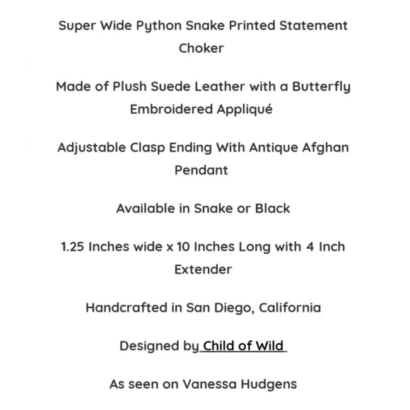 CHILD OF WILD // ltd ed monarch butterfly patch python embossed leather - Picture 9 of 15